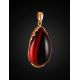 Voluptuous Gold-Plated Pendant With Red Amber The Cascade, image , picture 4