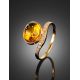Amber Ring With Inclusions And Crystals In Gold The Clio, Ring Size: 8.5 / 18.5, image , picture 4