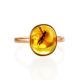 Amber Ring With Inclusion In Gold The Clio, Ring Size: 6.5 / 17, image , picture 4