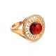 Cocktail Amber Ring In Gold-Plated Silver The Helios, Ring Size: 13 / 22, image , picture 3