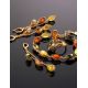 Multicolor Amber Ring In Gold-Plated Silver The Casablanca, Ring Size: 6 / 16.5, image , picture 5