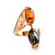 Multicolor Amber Ring In Gold-Plated Silver The Casablanca, Ring Size: 9 / 19, image , picture 3