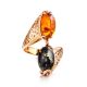 Multicolor Amber Ring In Gold-Plated Silver The Casablanca, Ring Size: 8 / 18, image , picture 4