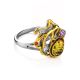 Gold Plated Ring With Green Amber And Crystals The Beatrice, Ring Size: 13 / 22, image , picture 3