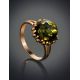 Gold-Plated Ring With Green Amber The Brunia, Ring Size: 5.5 / 16, image , picture 2