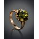 Gold-Plated Ring With Green Amber The Brunia, Ring Size: 13 / 22, image , picture 2
