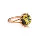 Gold-Plated Ring With Green Amber The Brunia, Ring Size: 7 / 17.5, image , picture 4