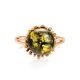 Gold-Plated Ring With Green Amber The Brunia, Ring Size: 5 / 15.5, image , picture 5