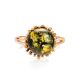Gold-Plated Ring With Green Amber The Brunia, Ring Size: 13 / 22, image , picture 5