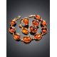 Bold Gold-Plated Ring With Cognac Amber The Lyon, Ring Size: 13 / 22, image , picture 6