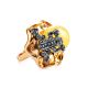 Adorable Gold-Plated Ring With Butterscotch Amber The Vasilisa​, Ring Size: 8.5 / 18.5, image , picture 4