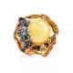 Adorable Gold-Plated Ring With Butterscotch Amber The Vasilisa​, Ring Size: 5.5 / 16, image , picture 5