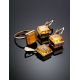 One Size Square Amber Ring In Gold The Ovation, Ring Size: 10 / 20, image , picture 5