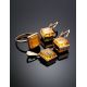 One Size Square Amber Ring In Gold The Ovation, Ring Size: Adjustable, image , picture 5