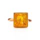 One Size Square Amber Ring In Gold The Ovation, Ring Size: 5 / 15.5, image , picture 4