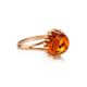 Cognac Amber Ring In Gold-Plated Silver The Brunia, Ring Size: 5 / 15.5, image , picture 4