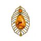 Bohemian Chic Amber Ring In Gold-Plated Silver The Peacock Feather, Ring Size: 10 / 20, image , picture 3