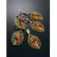 Bohemian Chic Amber Drop Earrings​ In Gold-Plated Silver The Peacock Feather, image , picture 6