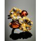 Gold-Plated Earrings With Cognac Amber The Triumph, image , picture 2