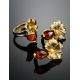 Gold-Plated Earrings With Cognac Amber The Triumph, image , picture 5