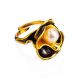 Bold Gold-Plated Ring With Cultured Pearl The Turandot, Ring Size: Adjustable, image , picture 4