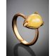 Gold-Plated Ring With Honey Amber The Twinkle, Ring Size: 11.5 / 21, image , picture 2