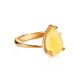 Gold-Plated Ring With Honey Amber The Twinkle, Ring Size: 11.5 / 21, image , picture 3
