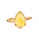 Gold-Plated Ring With Honey Amber The Twinkle, Ring Size: 5.5 / 16, image , picture 5