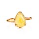 Gold-Plated Ring With Honey Amber The Twinkle, Ring Size: 11.5 / 21, image , picture 5
