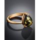 Green Amber Ring In Gold-Plated Silver The Twinkle, Ring Size: 11.5 / 21, image , picture 2