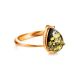 Green Amber Ring In Gold-Plated Silver The Twinkle, Ring Size: 5.5 / 16, image , picture 4