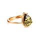 Green Amber Ring In Gold-Plated Silver The Twinkle, Ring Size: 11.5 / 21, image , picture 4