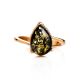 Green Amber Ring In Gold-Plated Silver The Twinkle, Ring Size: 5.5 / 16, image , picture 5