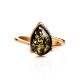 Green Amber Ring In Gold-Plated Silver The Twinkle, Ring Size: 11.5 / 21, image , picture 5