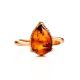 Cognac Amber Ring In Gold-Plated Silver The Twinkle, Ring Size: 11.5 / 21, image , picture 5