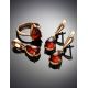 Cognac Amber Earrings In Gold-Plated Silver The Twinkle, image , picture 5