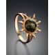 Green Amber Gold Plated Ring The Helios, Ring Size: 11.5 / 21, image , picture 2