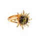 Green Amber Gold Plated Ring The Helios, Ring Size: 11.5 / 21, image , picture 3