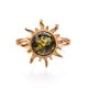 Green Amber Gold Plated Ring The Helios, Ring Size: 11.5 / 21, image , picture 4