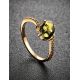 Amber Ring In Gold-Plated Silver With Crystals The Raphael, Ring Size: 9 / 19, image , picture 2