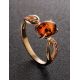 Gold-Plated Ring With Cognac Amber And Champagne Crystals The Raphael, Ring Size: 11.5 / 21, image , picture 2