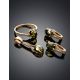 Amber Ring In Gold-Plated Silver With Crystals The Raphael, Ring Size: 11.5 / 21, image , picture 6