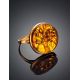 The Tree Of Life Ring Made With Amber and Gold-Plated Silver, Ring Size: 13 / 22, image , picture 2