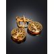 Symbolic The Tree Of Life Gold-Plated Silver With Amber Earrings, image , picture 2