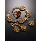 Symbolic The Tree Of Life Gold-Plated Silver With Amber Earrings, image , picture 4