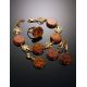 The Tree Of Life Ring Made With Amber and Gold-Plated Silver, Ring Size: 13 / 22, image , picture 6