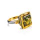 Square Amber Ring In Gold-Plated Silver The Aida, Ring Size: 11 / 20.5, image , picture 5