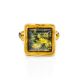 Square Amber Ring In Gold-Plated Silver The Aida, Ring Size: 11 / 20.5, image , picture 4
