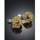 Chic Silver Amber Earrings The Barbados, image , picture 2