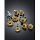 Chic Silver Amber Earrings The Barbados, image , picture 4